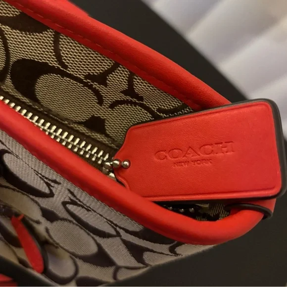 Coach Brown and Red Signature Tote Bag - Used - Picture 7 of 10
